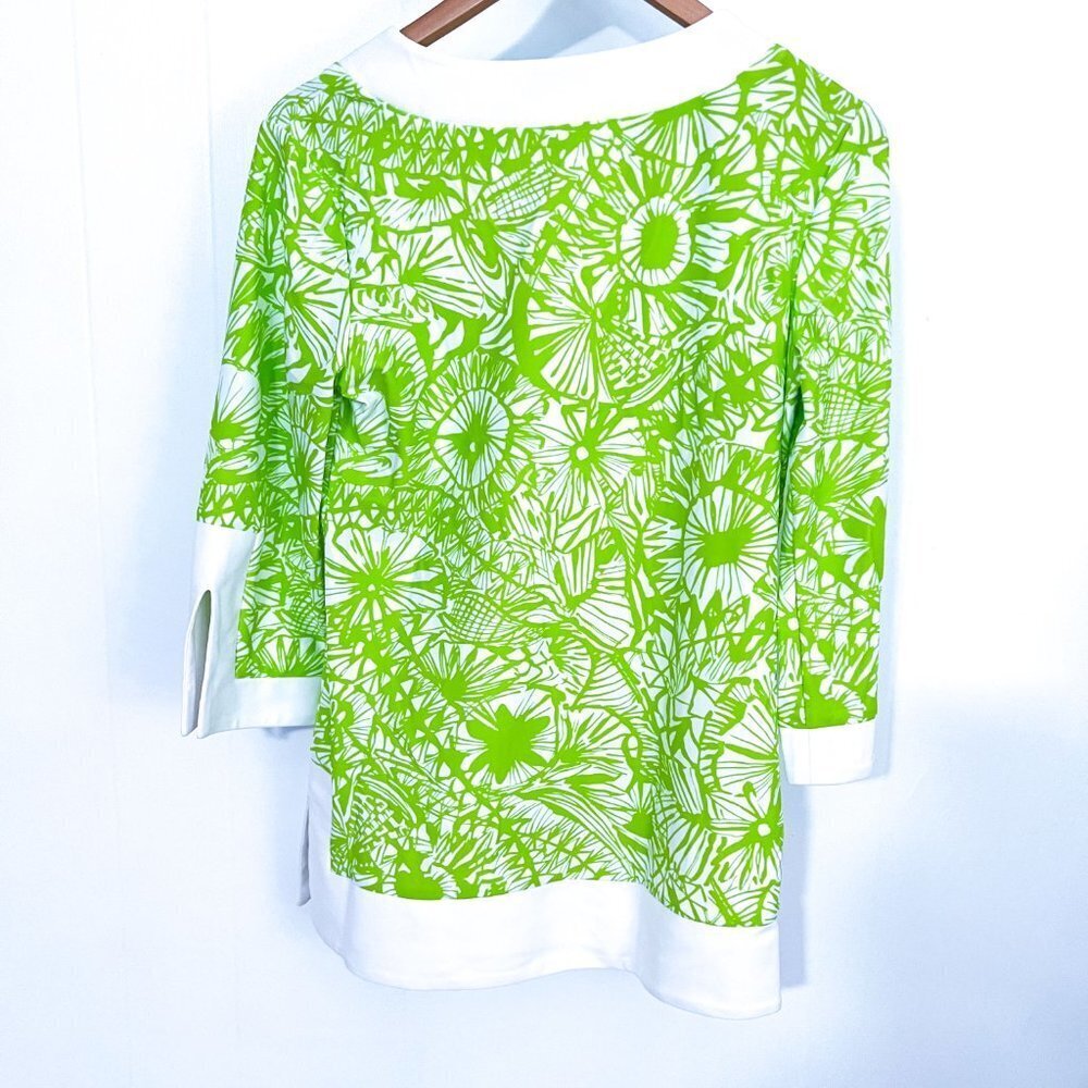 Jude Connally Green Printed Tunic Top Size Small - Picture 4 of 10